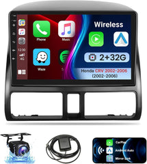 Leadfan Car Stereo Radio for Honda CRV 2002-2006 with Wireless Apple CarPlay Android Auto, 9" IPS Touch Screen Support WiFi GPS Navigation/Bluetooth 5.1/Mirror Link/FM/Back-up Camera+SWC/Split Screen