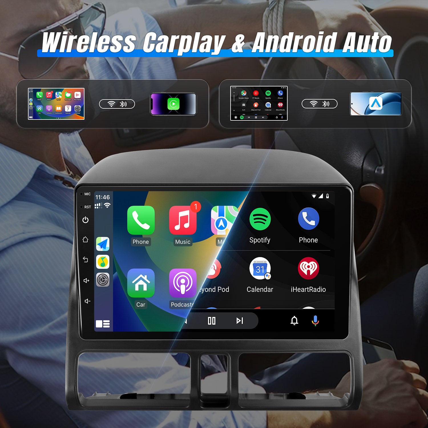 Leadfan Car Stereo Radio for Honda CRV 2002-2006 with Wireless Apple CarPlay Android Auto, 9" IPS Touch Screen Support WiFi GPS Navigation/Bluetooth 5.1/Mirror Link/FM/Back-up Camera+SWC/Split Screen