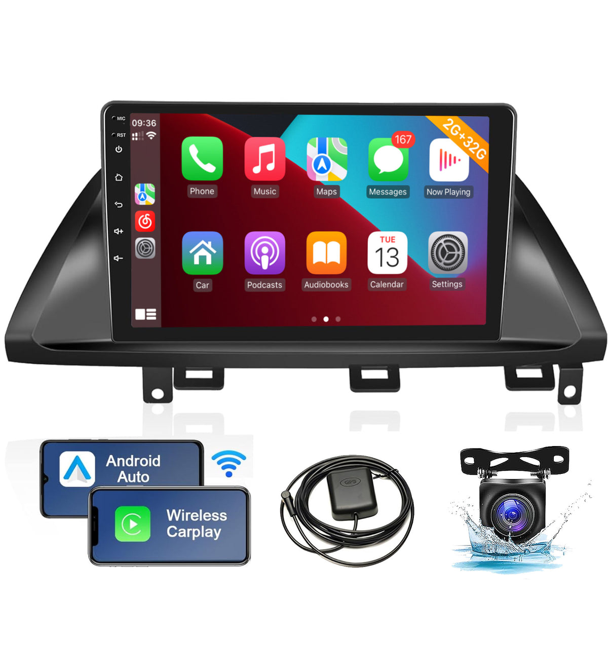 Leadfan Car Stereo Radio for Honda Odyssey 2005 2006 2007 2008 2009 2010 Wireless Apple Carplay Android Auto, 10.1" Touch Screen Audio Receiver with WiFi GPS Navi Bluetooth USB FM SWC Backup Camera