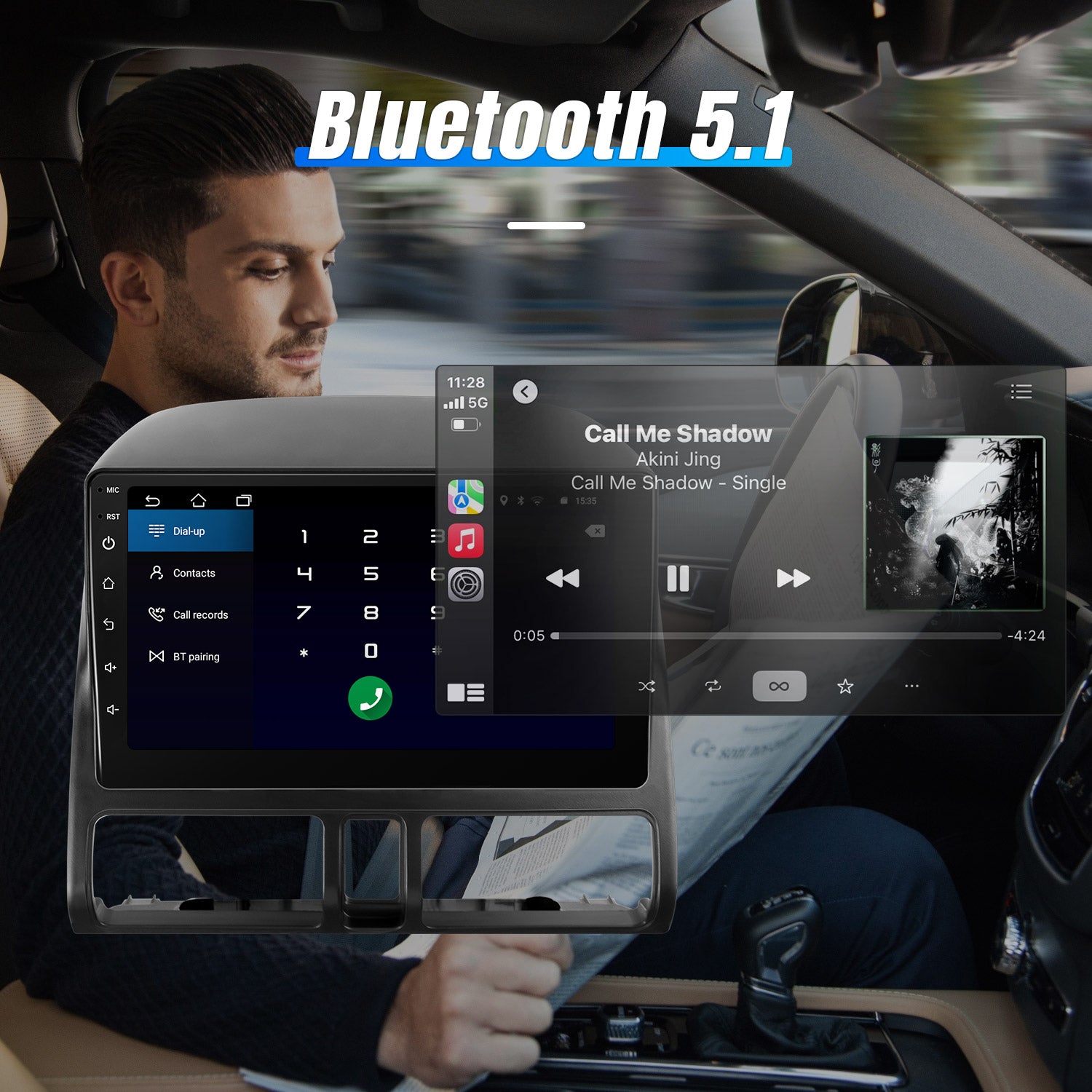 Leadfan Car Stereo Radio for Honda CRV 2002-2006 with Wireless Apple CarPlay Android Auto, 9" IPS Touch Screen Support WiFi GPS Navigation/Bluetooth 5.1/Mirror Link/FM/Back-up Camera+SWC/Split Screen
