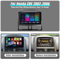Leadfan Car Stereo Radio for Honda CRV 2002-2006 with Wireless Apple CarPlay Android Auto, 9" IPS Touch Screen Support WiFi GPS Navigation/Bluetooth 5.1/Mirror Link/FM/Back-up Camera+SWC/Split Screen